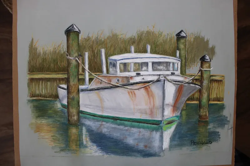 Work Boat, soft pastel