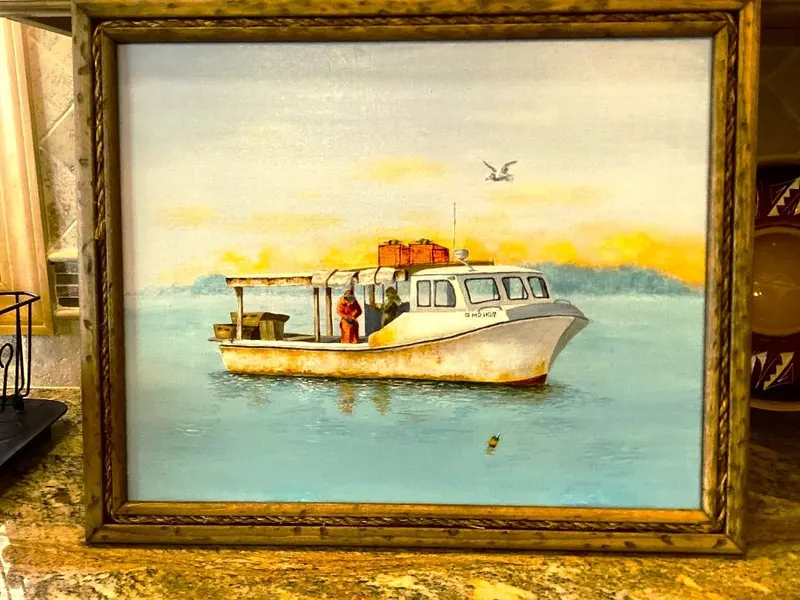 Crab Boat at Dawn, oil